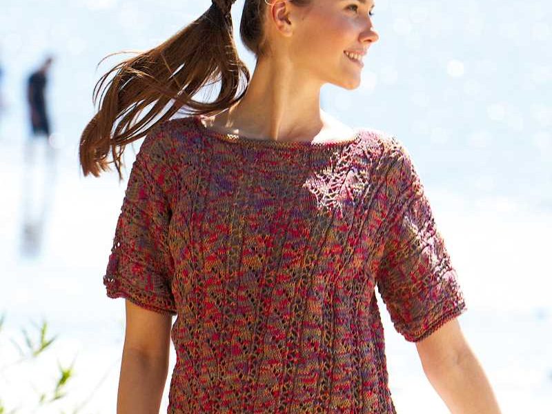 Free Knitting Pattern for a Short-sleeved Pullover