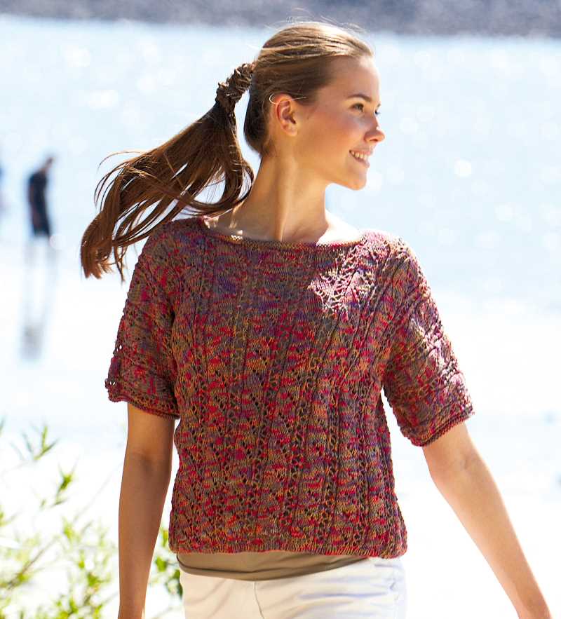 Free Knitting Pattern for a Short-sleeved Pullover