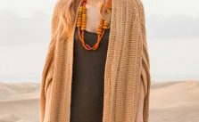 Free Knitting Pattern for a Textured Long Cape