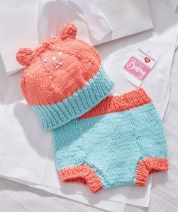 Knit Bear Hat and Diaper Cover Free Baby Knitting Pattern