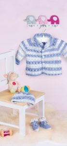 FREE Baby Knitting Pattern for a Little Jacket, Cap and Shoes