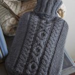 Naughts and Crosses Cabled Hot Water Bottle Free Knitting Pattern