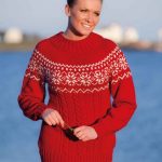 Nordic Star and Cables Sweater with Yoke Free Knitting Pattern