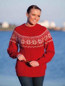 Nordic Star and Cables Sweater with Yoke Free Knitting Pattern