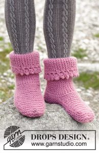 Raspberry Frills Free Knitted Slipper Pattern