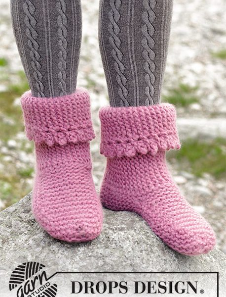 Raspberry Frills Free Knitted Slipper Pattern
