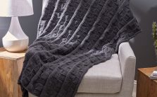 Reversible Block Throw Free Knitting Pattern