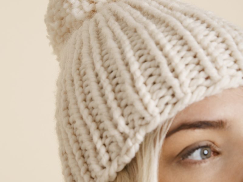 Snowball Hat Free Knitting Pattern