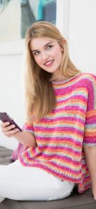 FREE Knitting Pattern for a Stripy Box Top/Sweater.