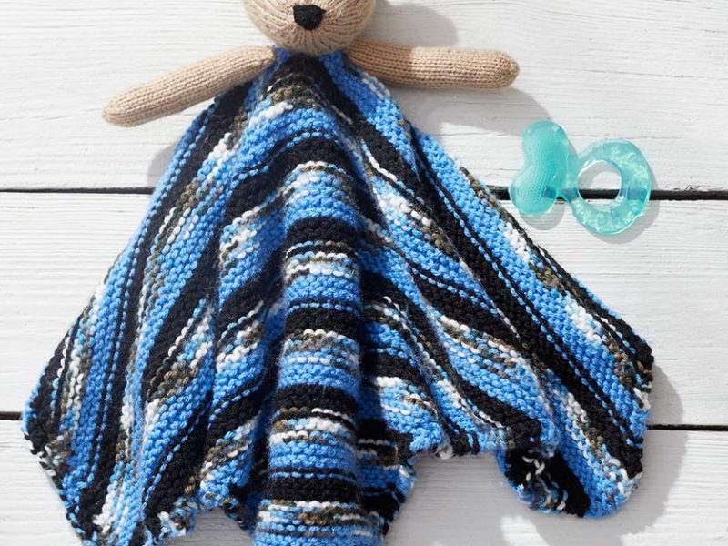 Teddy Bear Knit Lovey Free Baby Pattern