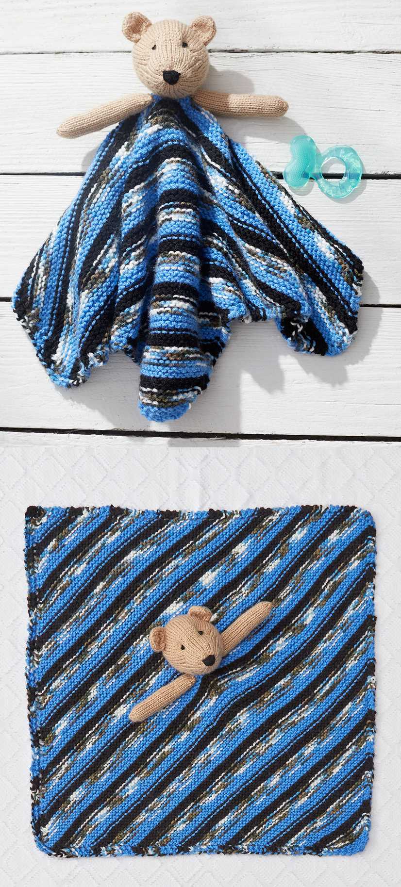 Teddy Bear Knit Lovey Free Baby Pattern Download ⋆ Knitting Bee