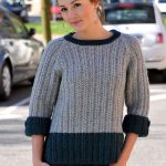 Free Knitting Pattern for a Two Colour Raglan Sweater