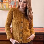 Free Knitting Pattern for Barnes Cardigan. An unusual stitch texture adds interest to this simple long-sleeved cardigan.