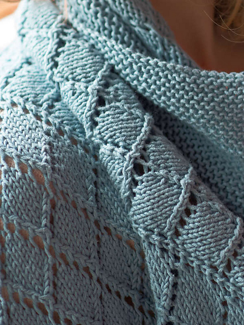 Free Knitting Pattern for Cunningham a Lace Blanket.