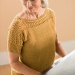 Free Knitting Pattern for Diane a Short Sleeve Sweater.