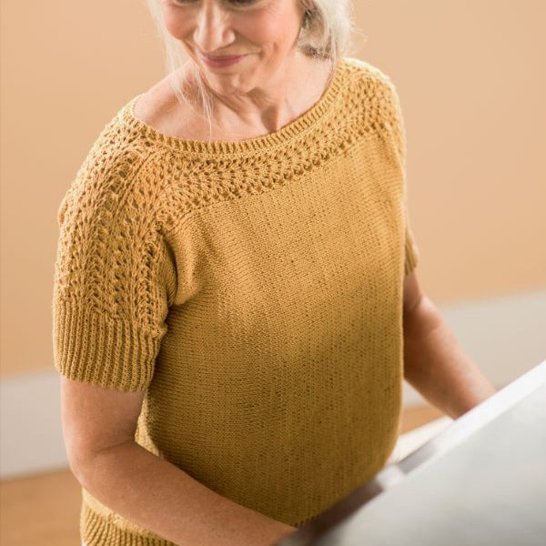 Free Knitting Pattern for Diane a Short Sleeve Sweater