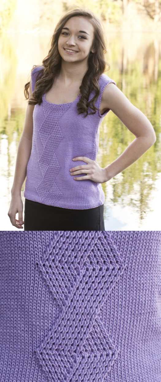 Free Knitting Pattern for a Criss-Cross Shell Top.