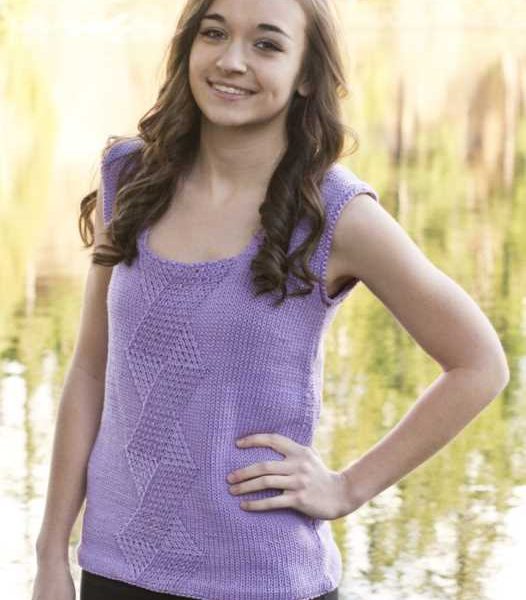 Free Knitting Pattern for a Criss-Cross Shell Top