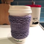 Free Knitting Pattern for a Easy Knit Coffee Cozy.