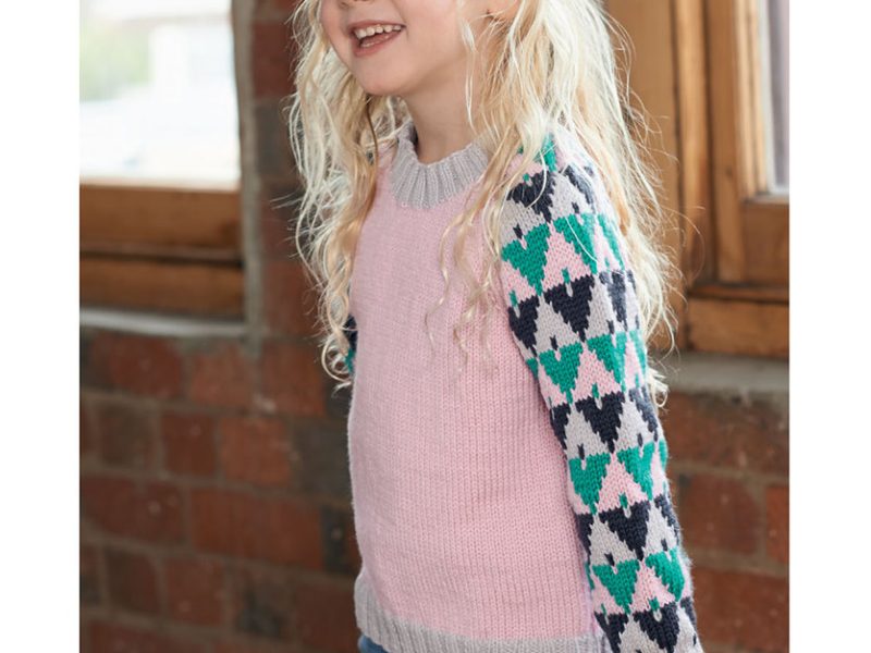 Free Knitting Pattern for a Kid’s Graphic Pullover