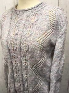 Free Knitting Pattern for a Lacy Leaf Jumper.