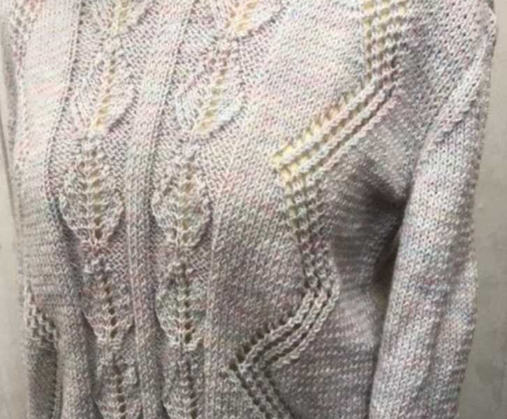 Free Knitting Pattern for a Lacy Leaf Jumper