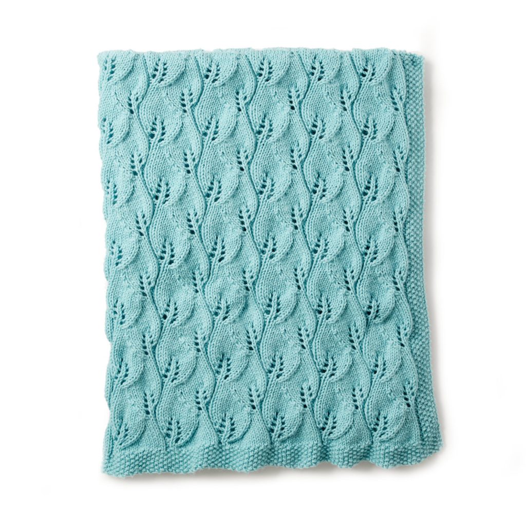 Free Knitting Pattern For A Leafy Lace Green Afghan Knitting Bee