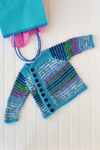 Free Knitting Pattern for a Left of Center Cardi.