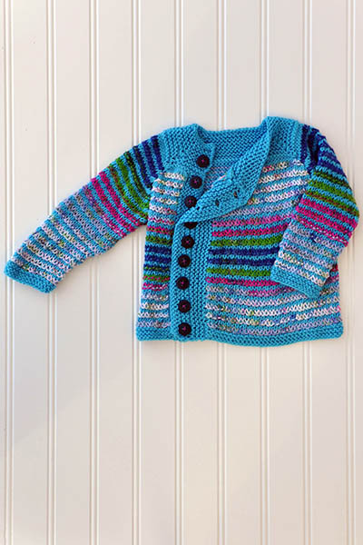 Free Knitting Pattern for a Left of Center Cardi.