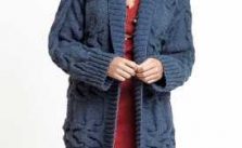 Free Knitting Pattern for a Long Cabled Coat