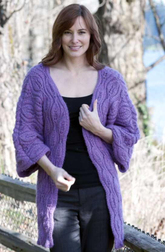 Free Knitting Pattern for a Luscious Leaves Coat.