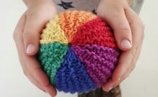 Free Knitting Pattern for a Rainbow Ball Toy