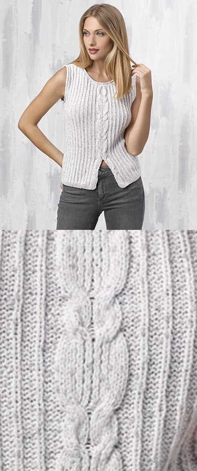 Free Knitting Pattern for a Rib and Cable Top.