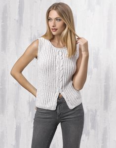 Free Knitting Pattern for a Rib and Cable Top.