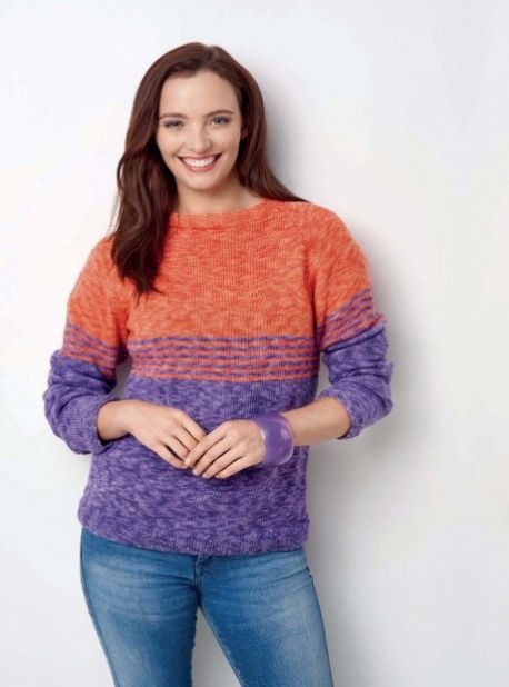 Free Knitting Pattern for a Simple Stripe Sweater.