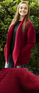 Free Knitting Pattern for a Simplicity Shawl Collar Jacket.