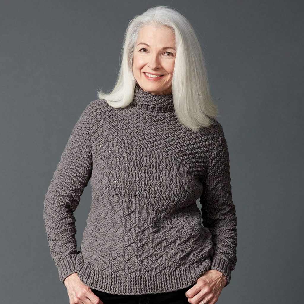 Free Knitting Pattern for a Texture Mix Knit Sweater.