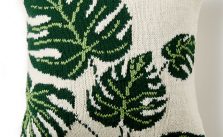 Free Knitting Pattern for a Tropical Leaf Pillow