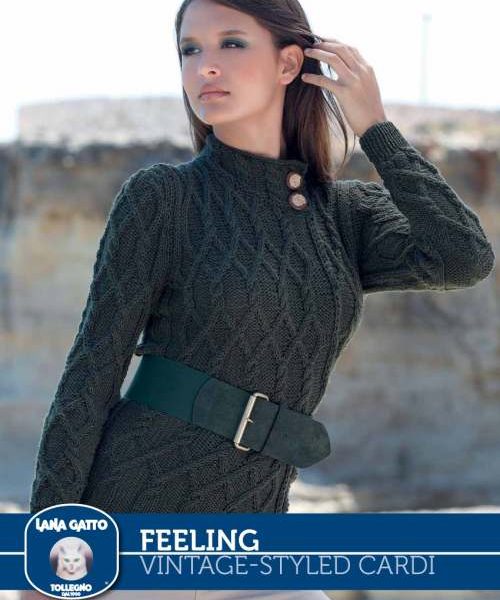 Free Knitting Pattern for a Vintage Styled Cable Cardigan