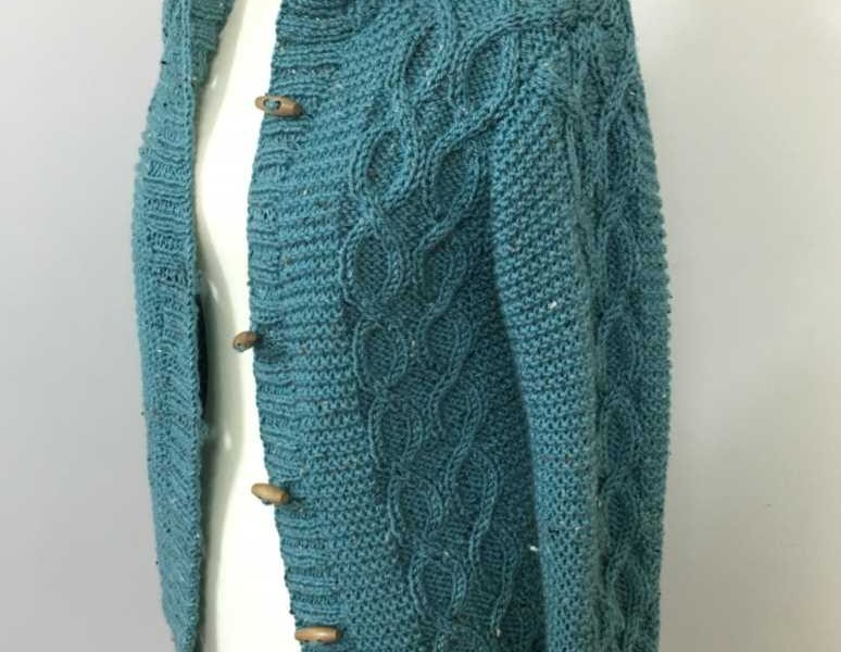Free Knitting Pattern for a Women’s Aran Tweed Cardigan