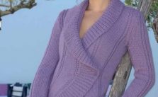 Free Knitting Pattern for a Women’s Rounded-Edge Cardigan