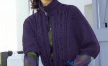 Free Knitting Pattern for a Women’s Wing-Sleeved Cardigan