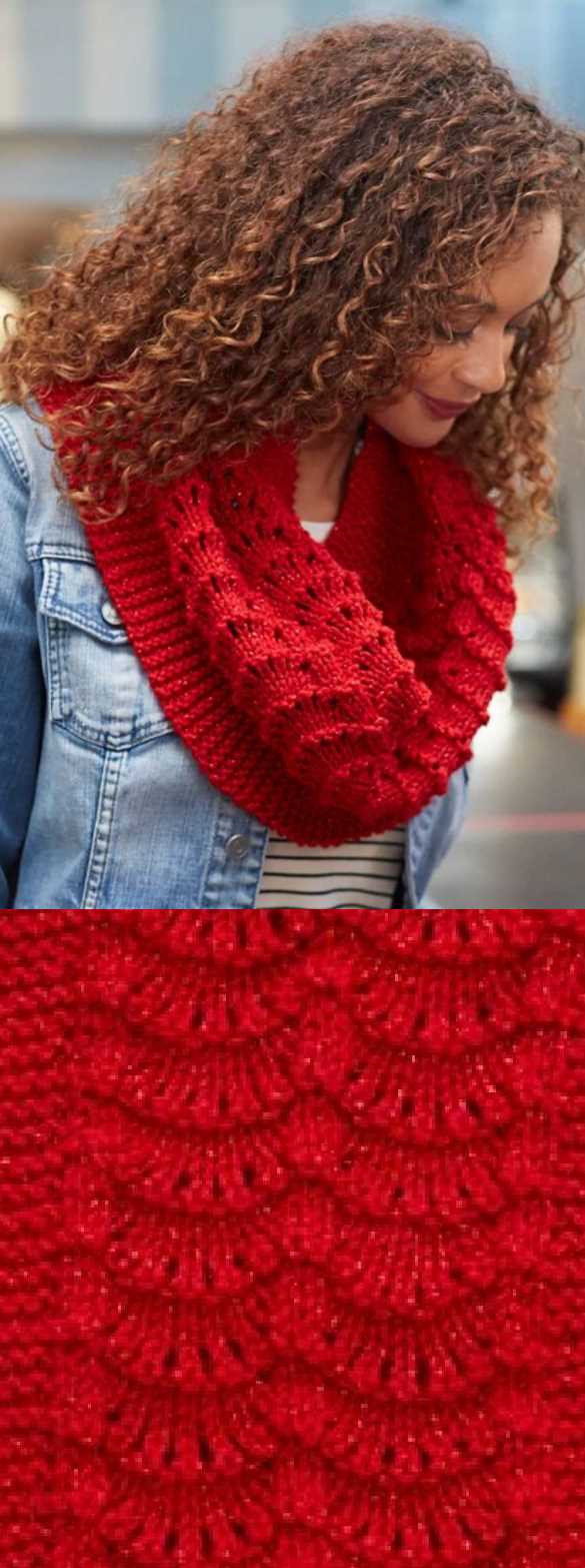 Free Lace Knitting Patterns for Beginners Cowl.