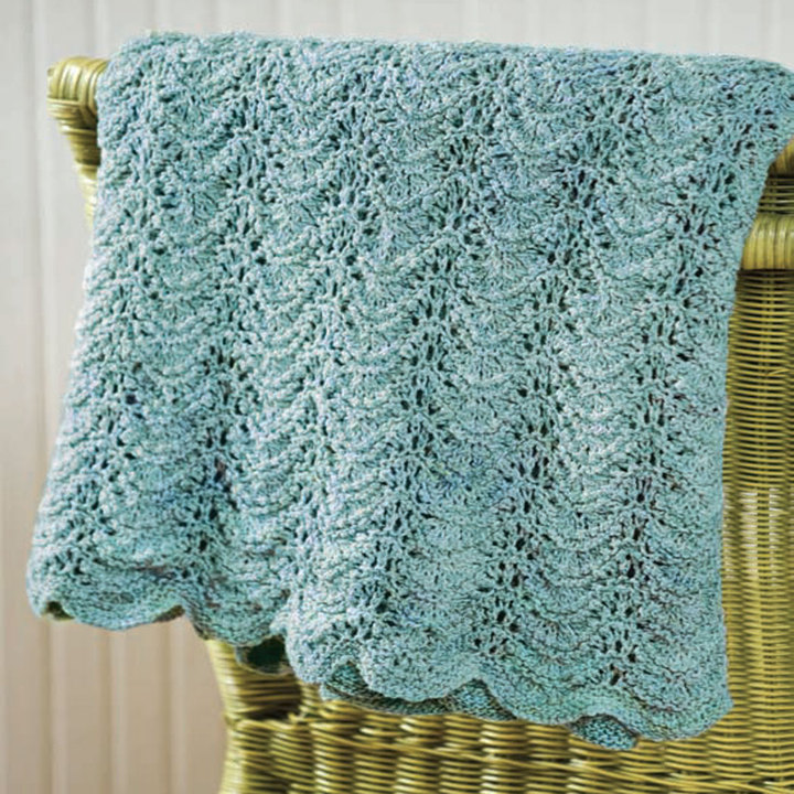 Free Lace Knitting Patterns for Beginners Wavy Blanket.
