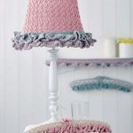 Lace Home Decorations - lampshade, edging and padded hangers free knitting patterns.