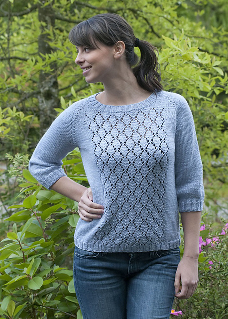 Lace pullover knitting pattern free.
