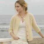Le Conquet Free Knitting Pattern for a Raglan Jacket, Easy seed stitch jacket to knit for women.