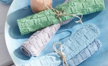 Seed Stitch and Check Pattern Dishcloth Free Knitting Pattern