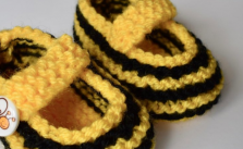 Free Baby Knitting Pattern for Bee Booties