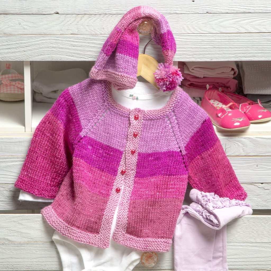 Free Baby Knitting Pattern for a Pixie Cardigan and Hat